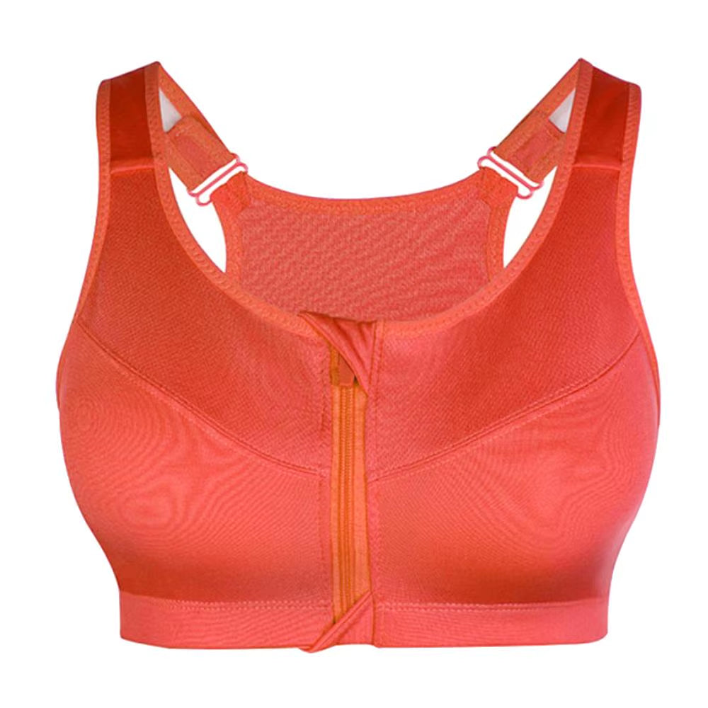Plus Size Top Women Front Zipper Sports Bras Underwear Shockproof Gym Fitness Push up Athletic Running Yoga Sport Bra Top 3XL