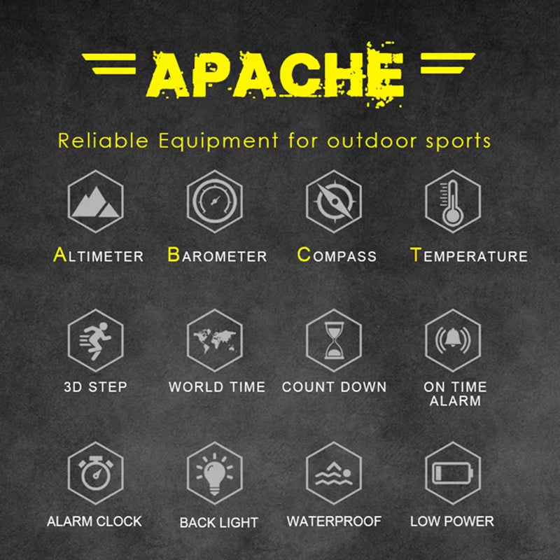 Smart Watch Men Speedometer Sport Watch Hiking Altimeter Barometer Compass Fitness Tracker Digital Wearable Watch