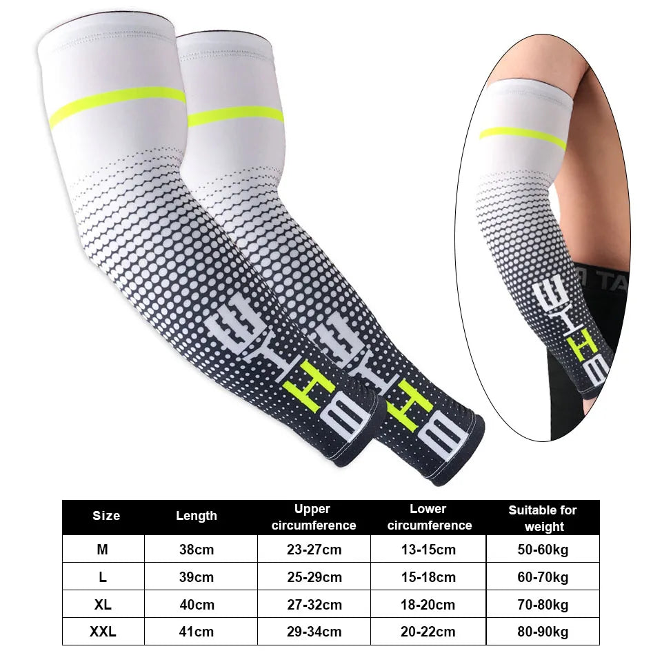 2 Pcs Bike Cycling Arm Sleeves Sport Sun UV Protective Sleeves Cuff Basketball Arm Warmer Manguitos Ciclismo Brazo Hombre