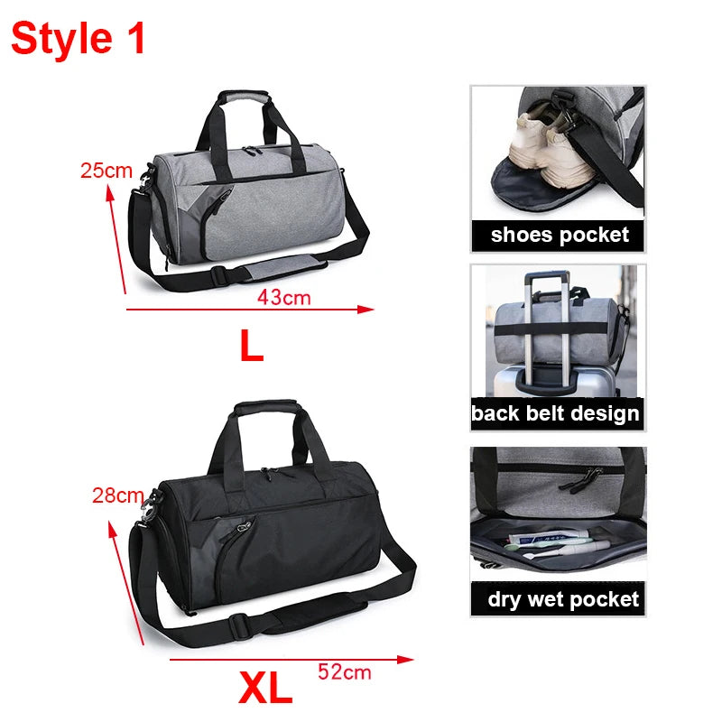 Men Gym Bags for Training Bag Tas Fitness Travel Sac De Sport Outdoor Sports Swim Women Dry Wet Gymtas Yoga Shoes Bag XA103WA