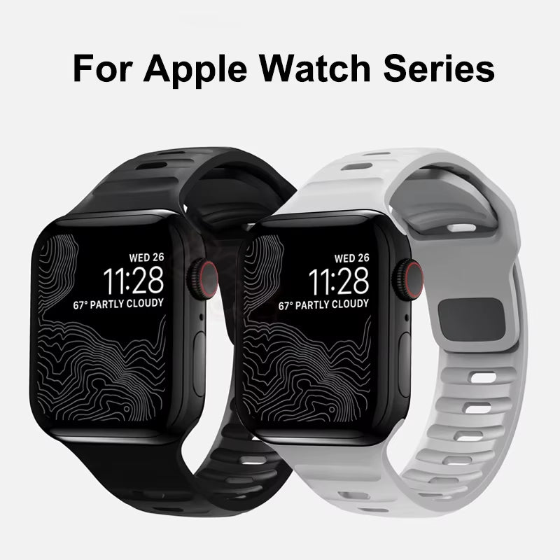 Soft Silicone Sport Band for  Watch SE 7 Series 44MM 40MM Rubber Watchband Strap for Iwatch 6 5 4 3 2 1 42MM 38MM Bracelet