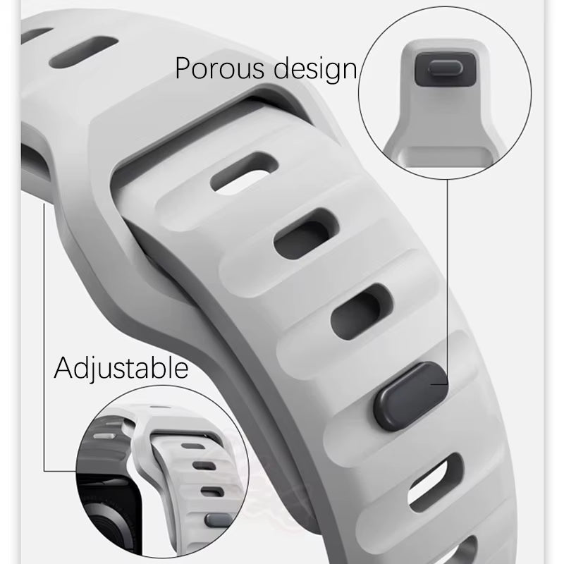 Soft Silicone Sport Band for  Watch SE 7 Series 44MM 40MM Rubber Watchband Strap for Iwatch 6 5 4 3 2 1 42MM 38MM Bracelet