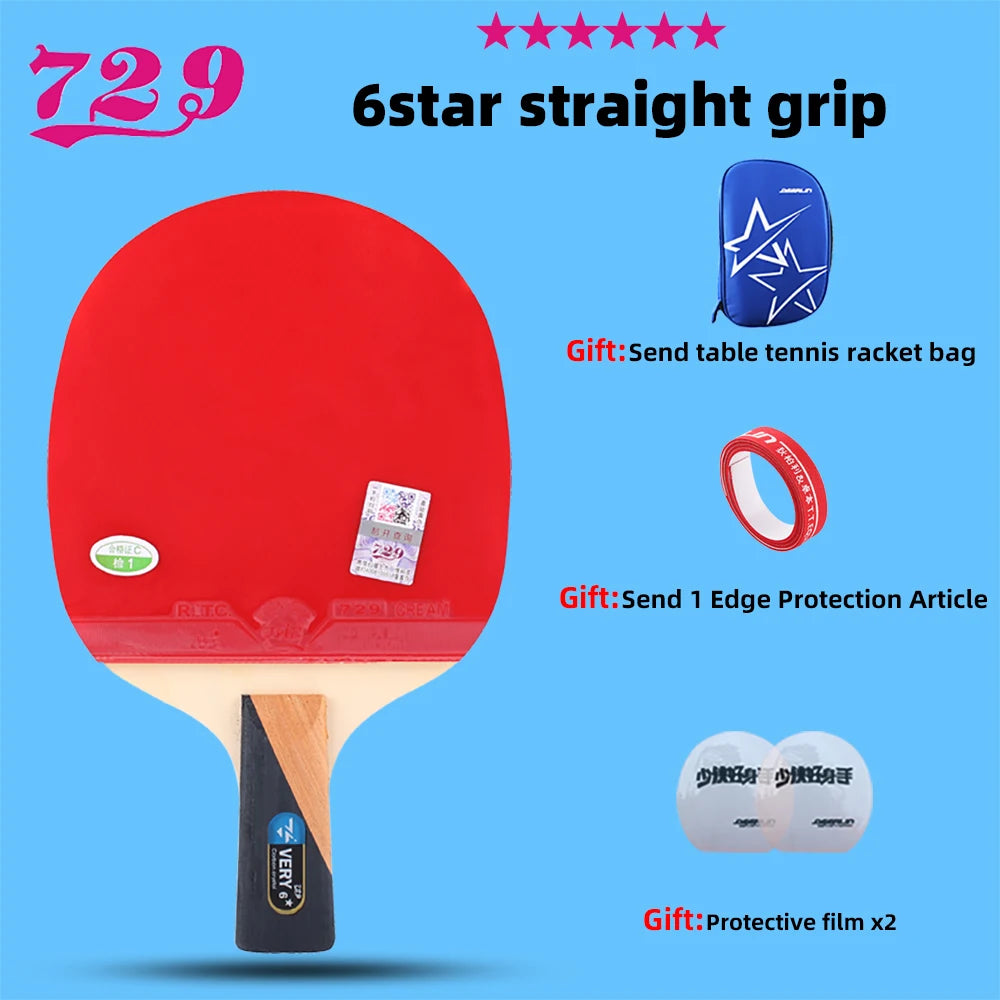 RITC  Friendship VERY 6 7 8 Stars Professional Ping Pong Racket Table Tennis with Inverted Rubber for Increased Ball Control