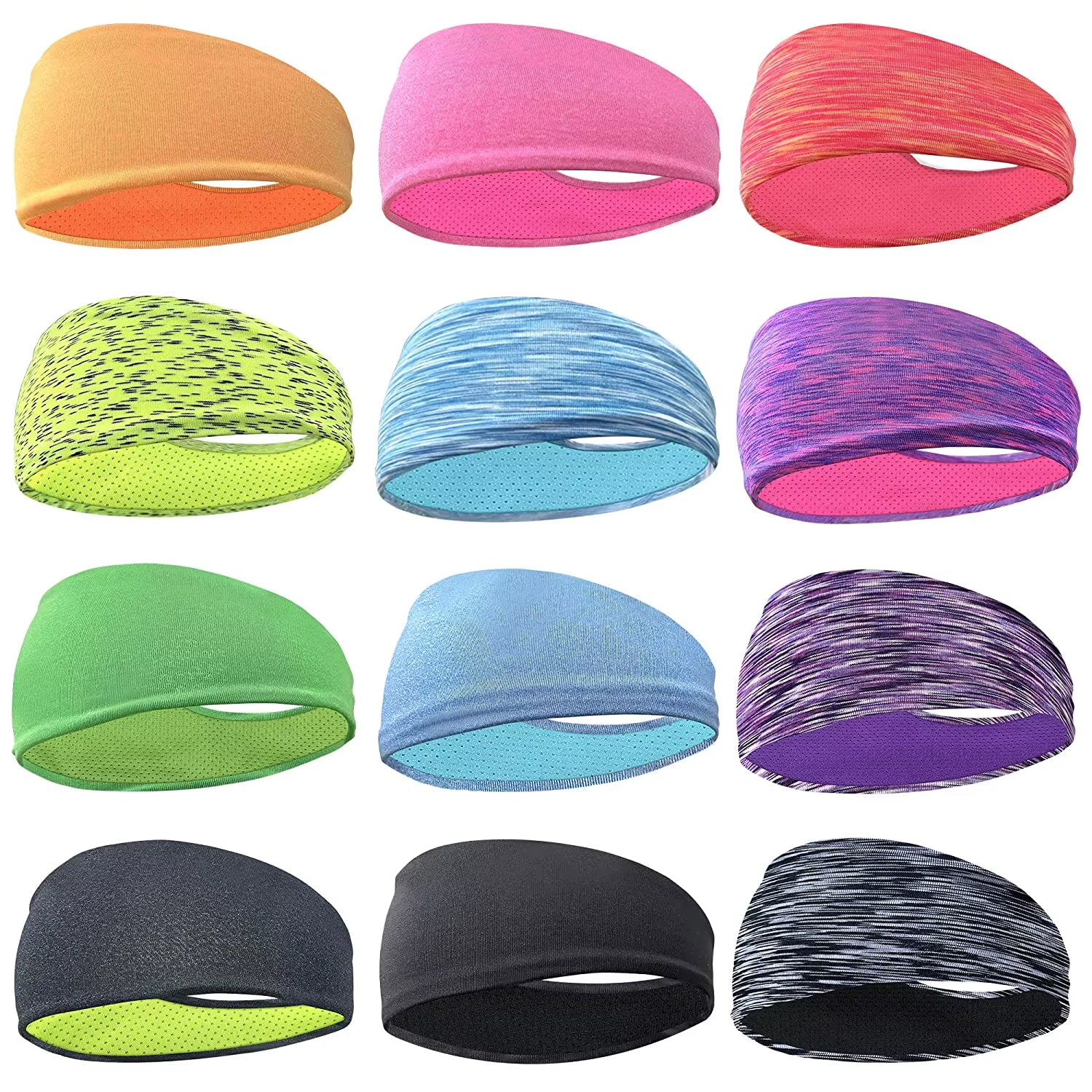 4/5Pcs Sweatband for Men Women Elastic Sport Hairbands Head Band Yoga Headbands Headwear Headwrap Sport Workout Hair Accessories
