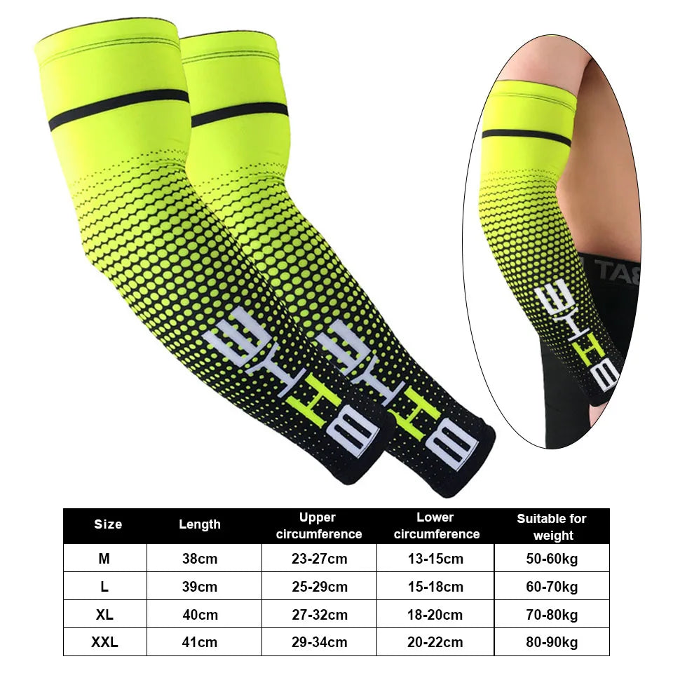 2 Pcs Bike Cycling Arm Sleeves Sport Sun UV Protective Sleeves Cuff Basketball Arm Warmer Manguitos Ciclismo Brazo Hombre
