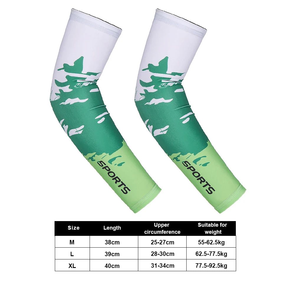 2 Pcs Bike Cycling Arm Sleeves Sport Sun UV Protective Sleeves Cuff Basketball Arm Warmer Manguitos Ciclismo Brazo Hombre
