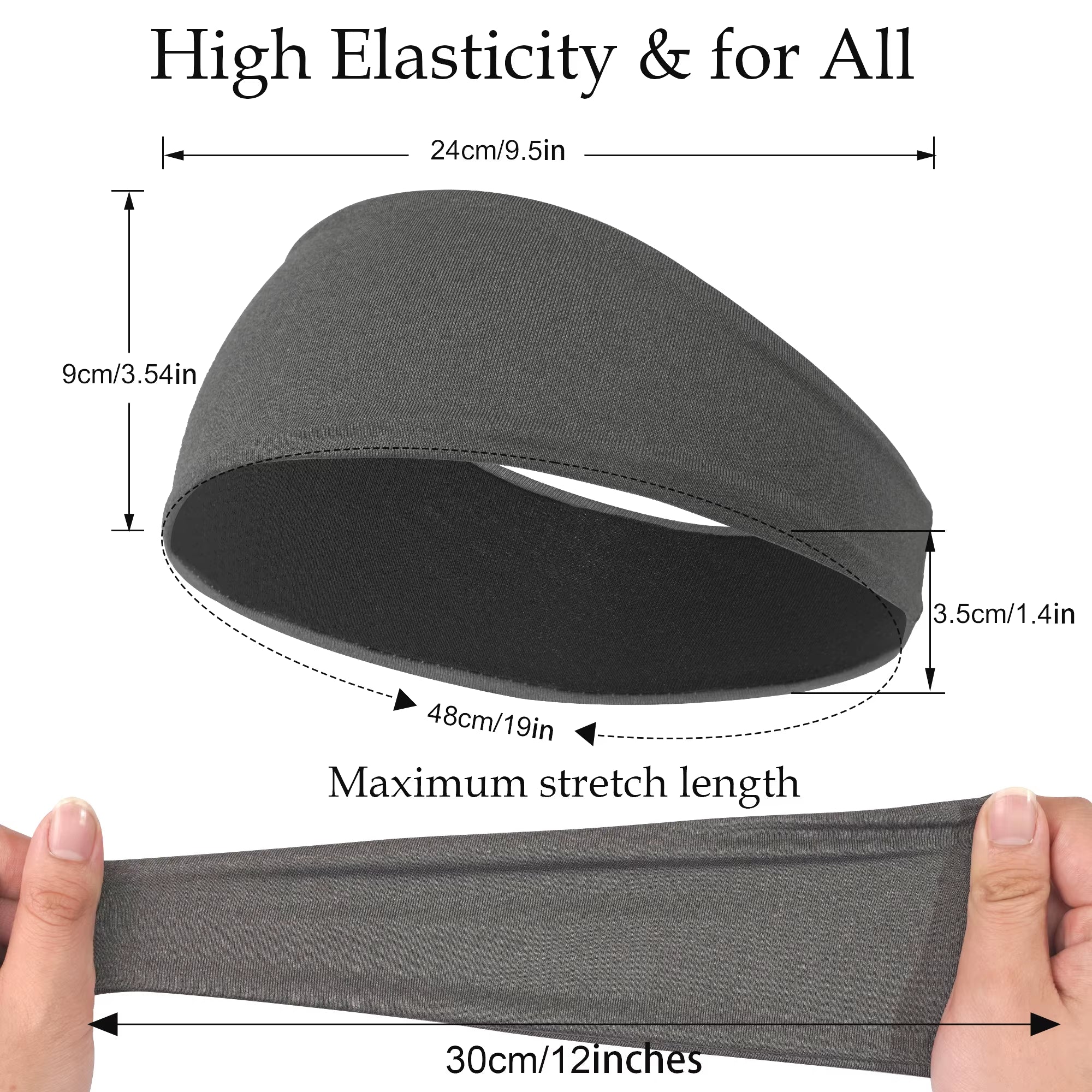 4/5Pcs Sweatband for Men Women Elastic Sport Hairbands Head Band Yoga Headbands Headwear Headwrap Sport Workout Hair Accessories