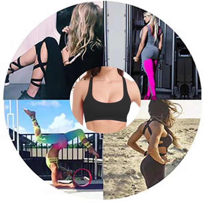 SEXYWG Cross Back Open Halter Sports Bras Sexy Vest Top Fitness Women Running Sport Bh Yoga Shirt Bra Gym Compression Brassiere