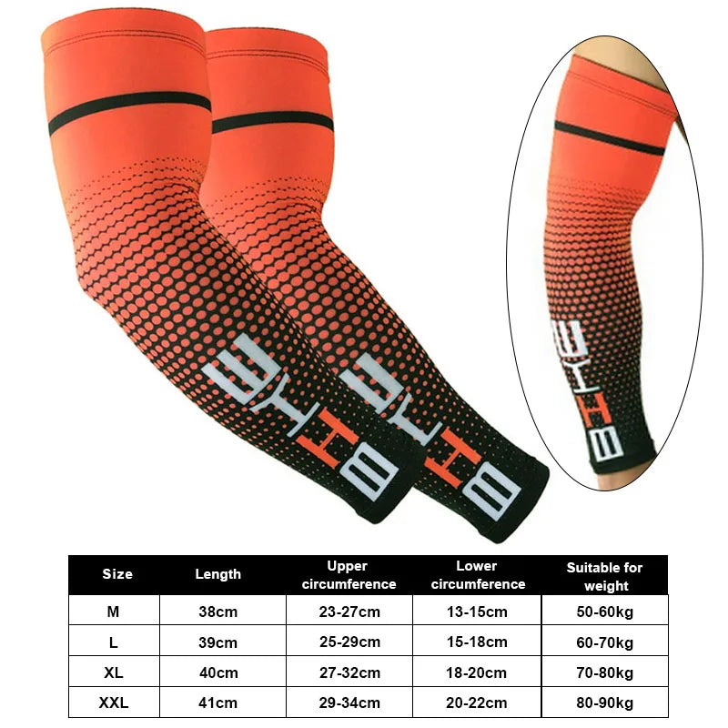 2 Pcs Bike Cycling Arm Sleeves Sport Sun UV Protective Sleeves Cuff Basketball Arm Warmer Manguitos Ciclismo Brazo Hombre