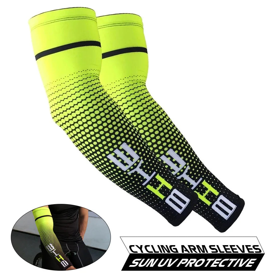 2 Pcs Bike Cycling Arm Sleeves Sport Sun UV Protective Sleeves Cuff Basketball Arm Warmer Manguitos Ciclismo Brazo Hombre