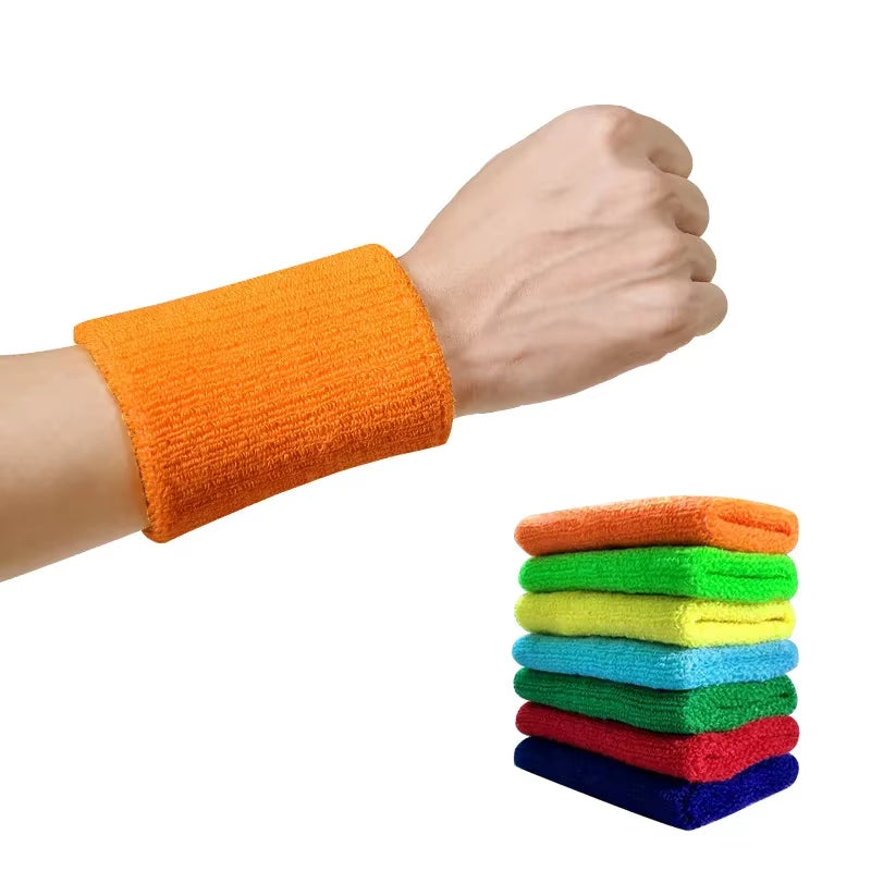 1PC Colorful Cotton Unisex Sport Sweatband Wristband Wrist Protector Gym Running Sport Safety Wrist Support Brace Wrap Bandage