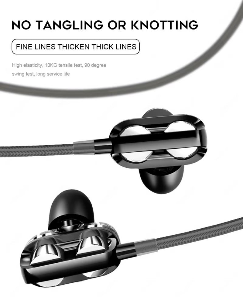 2025 Hifi Wired Earphone 3.5Mm Quad Core Sport Running Headphones Bass Stereo Headset Music Earbuds HD Microphone Hands Free