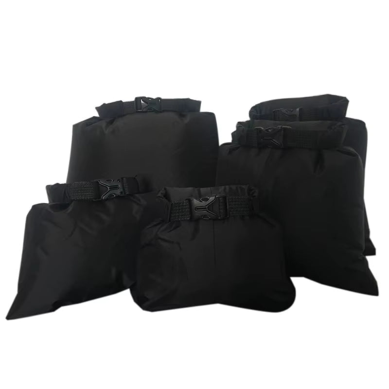 5Pcs Outdoor Waterproof Swimming Dry Bag Beach Buckled Storage Sack Camping Drifting Snorkeling Bags with Adjustable Strap Hook